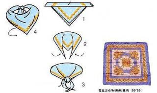 正方形丝巾的围法 正方形丝巾的围法